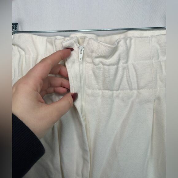 Zara Ivory High Rise Paperbag Jean Pants 100% Cotton Size Medium - Picture 2 of 7